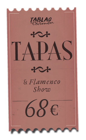 Ticket del espectáculo - Menú Tapas