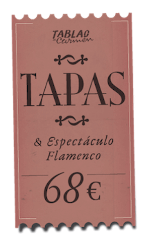 Ticket del espectáculo - Menú Tapas