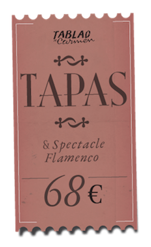 Ticket del espectáculo - Menú Tapas